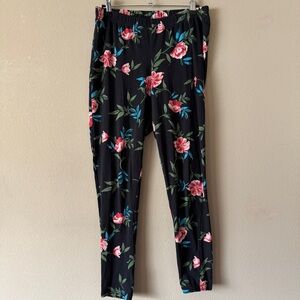 Torrid Cotton Spandex Black Floral Leggings Size 2/2X